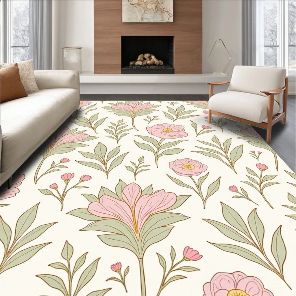 Pastel Floral Nouveau Pattern Rug