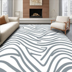 Gray Abstract Flowing Lines Rug