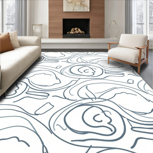 Abstract Contour Face Pattern Design Rug