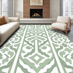 Sage Green Intricate Lattice Pattern Rug