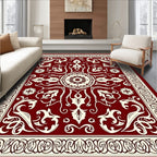 Ornate Red Floral Medallion Rug