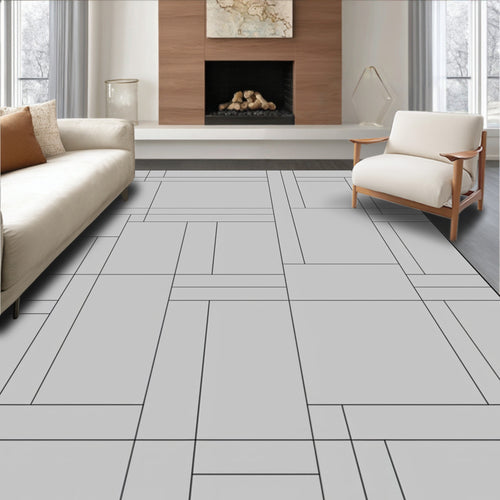 Abstract Geometric Block Pattern Rug