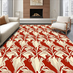 Art Nouveau Floral Swirl Pattern Rug