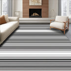 Minimalist Black White Stripe Rug