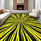 Bold Yellow Black Streak Rug