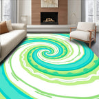 Cool Aquatic Swirl Pattern Rug