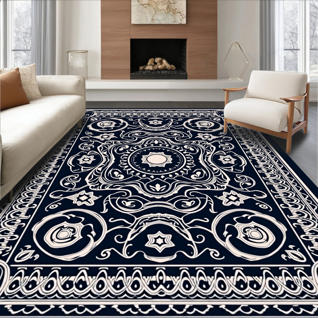 Intricate Vintage Floral Ornament Rug
