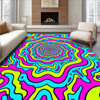Psychedelic Swirl Neon Pop Rug