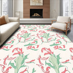 Stylized Floral Swirl Pattern Design Rug