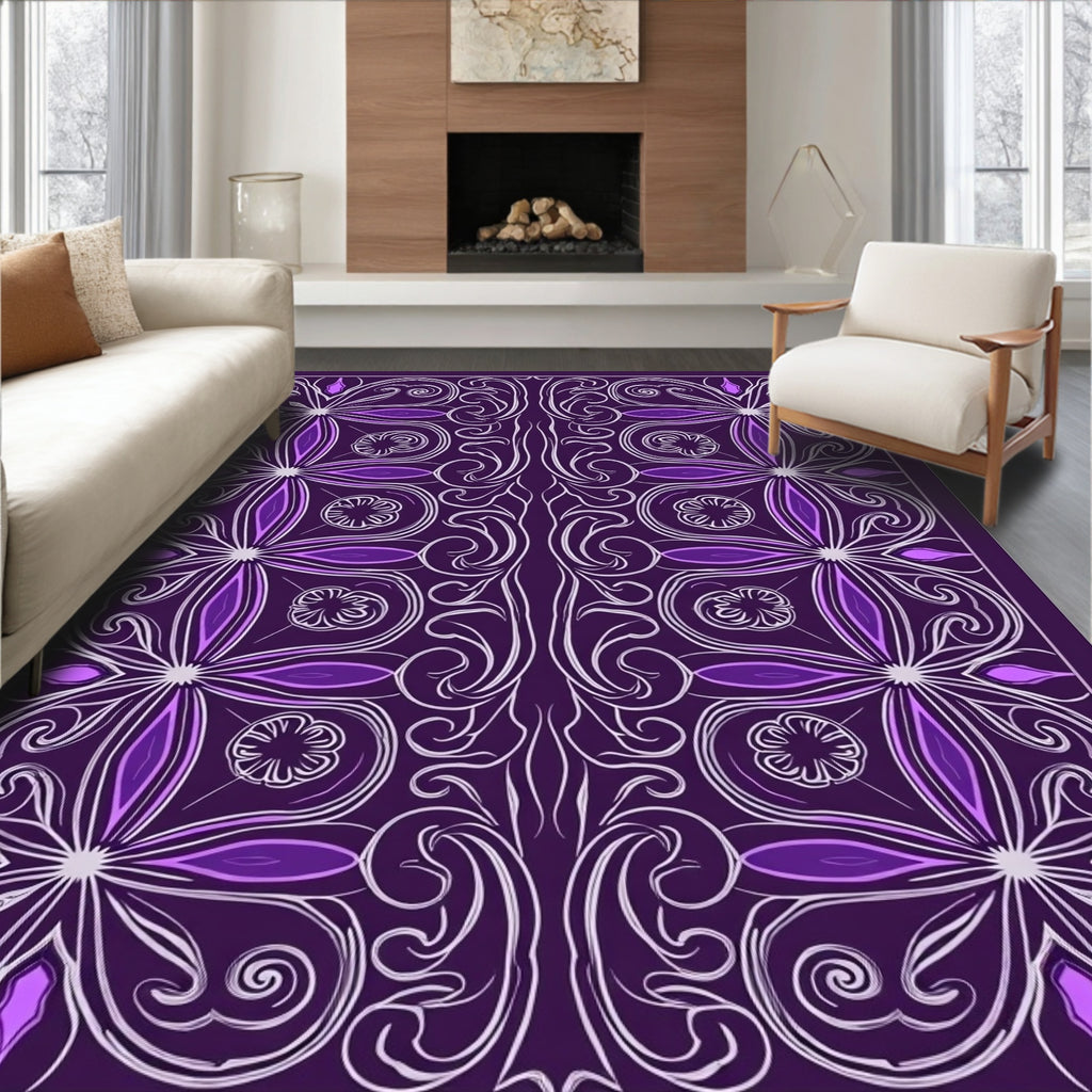 Plum Orchid Swirls 4 Pattern Rug