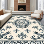 Ornate Floral Mandala Border Rug