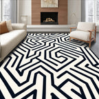 Abstract Maze Pattern Rug