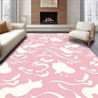 Pastel Pink Fluid Swirl Collage Rug