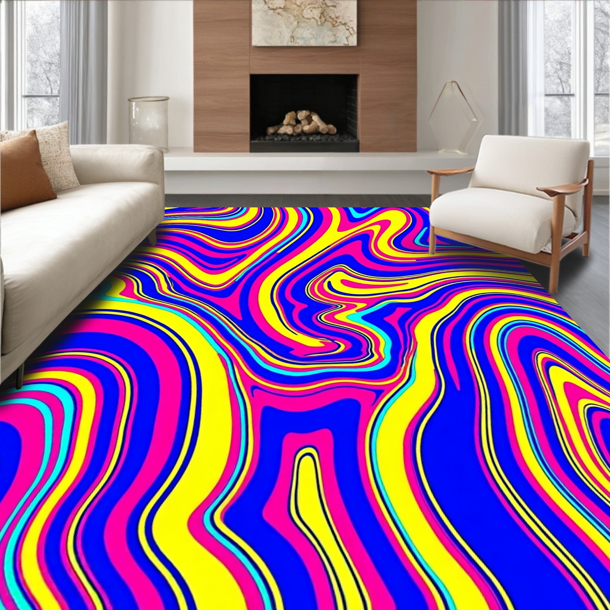 Vibrant Swirl Pattern Rug