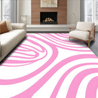 Pink Stripe Abstract Flow Rug