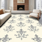 Elegant Gray Damask Pattern Rug