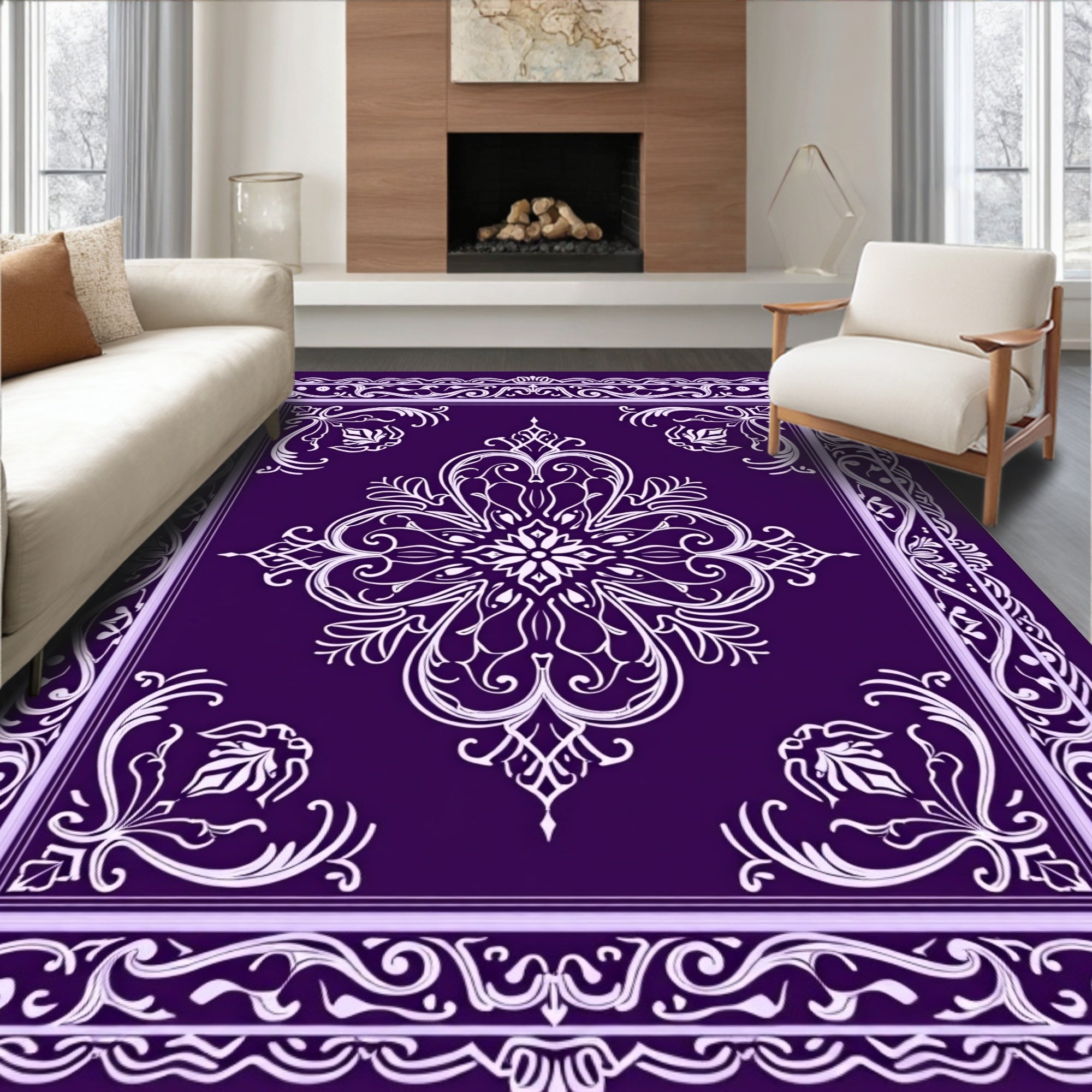 Ornate Paisley Blossom Pattern Rug