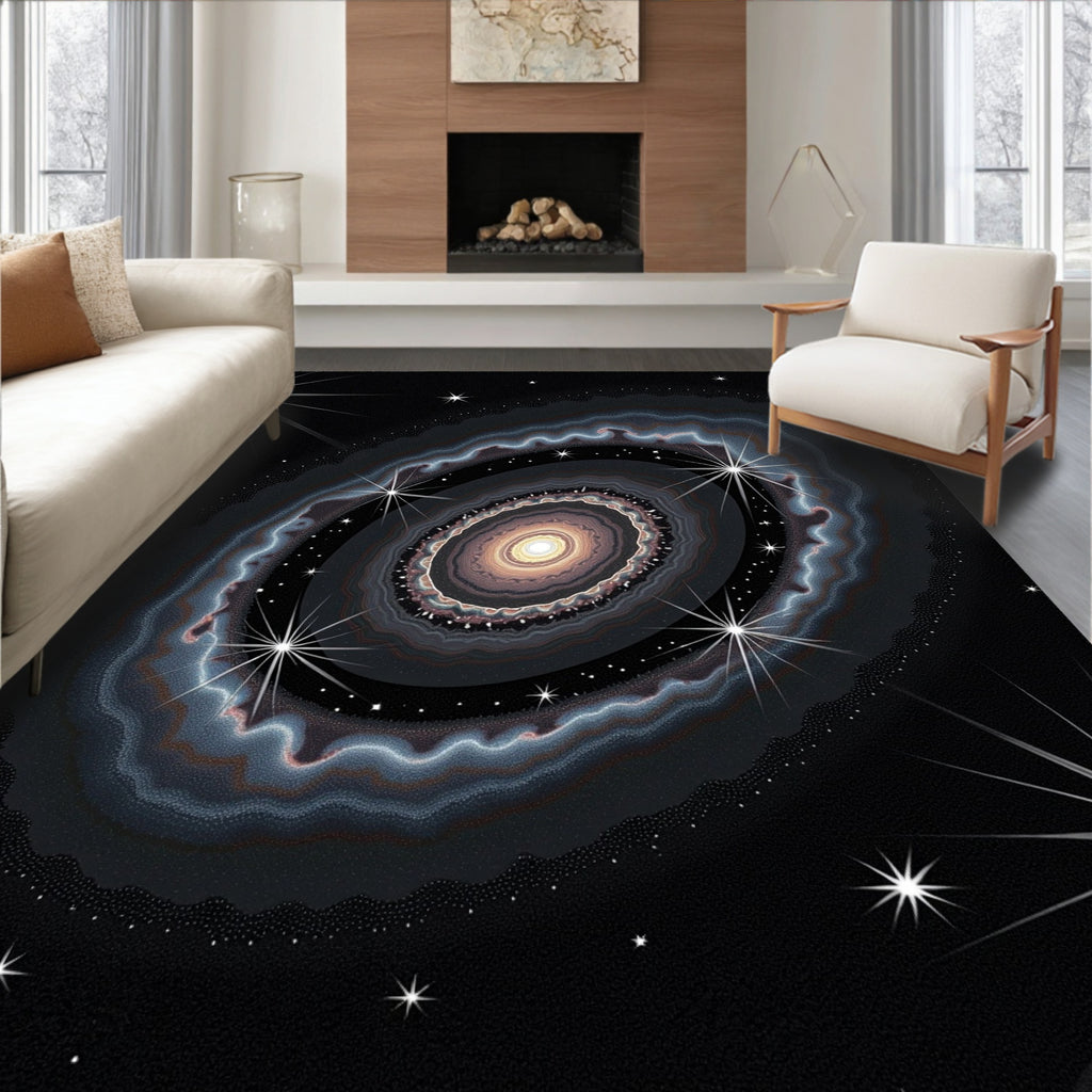 Cosmic Galaxy Starburst Pattern Rug
