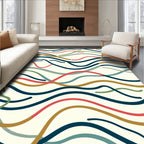 Abstract Wavy Lines Pattern Rug