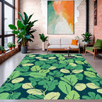 Green Leaf Botanical Pattern Rug