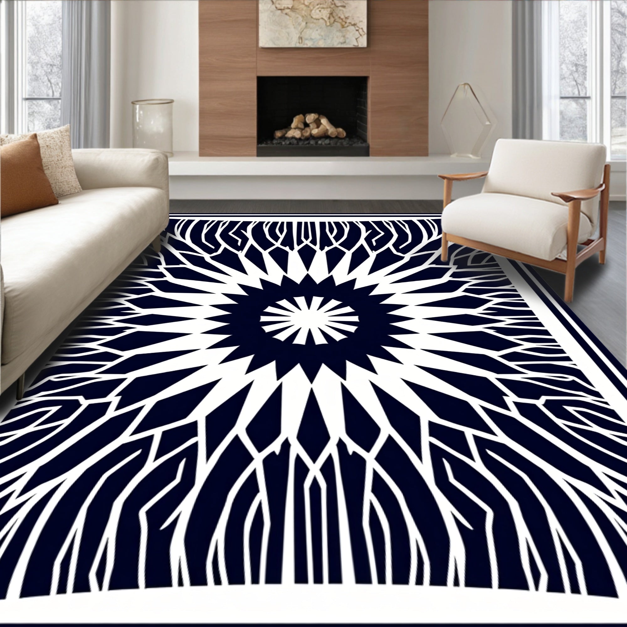 Starburst Geometric Mandala Style Rug