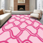 Pink Wavy Interlocking Pattern Rug