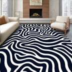 Abstract Zebra-Striped Fluid Pattern Rug