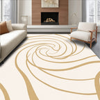 Swirling Golden Abstract Lines Rug