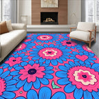Vibrant Floral Hearts Pattern Rug
