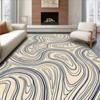 Abstract Navy Swirls Pattern Rug
