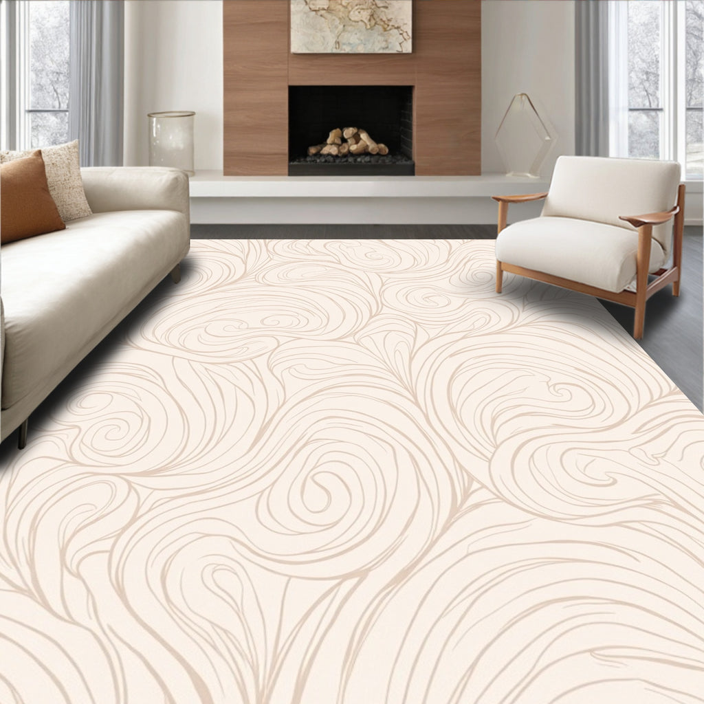 Abstract Swirl Line Pattern Rug