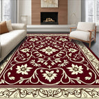 Ornate Floral Vine Border Rug