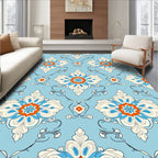 Ornate Floral Damask Design Rug