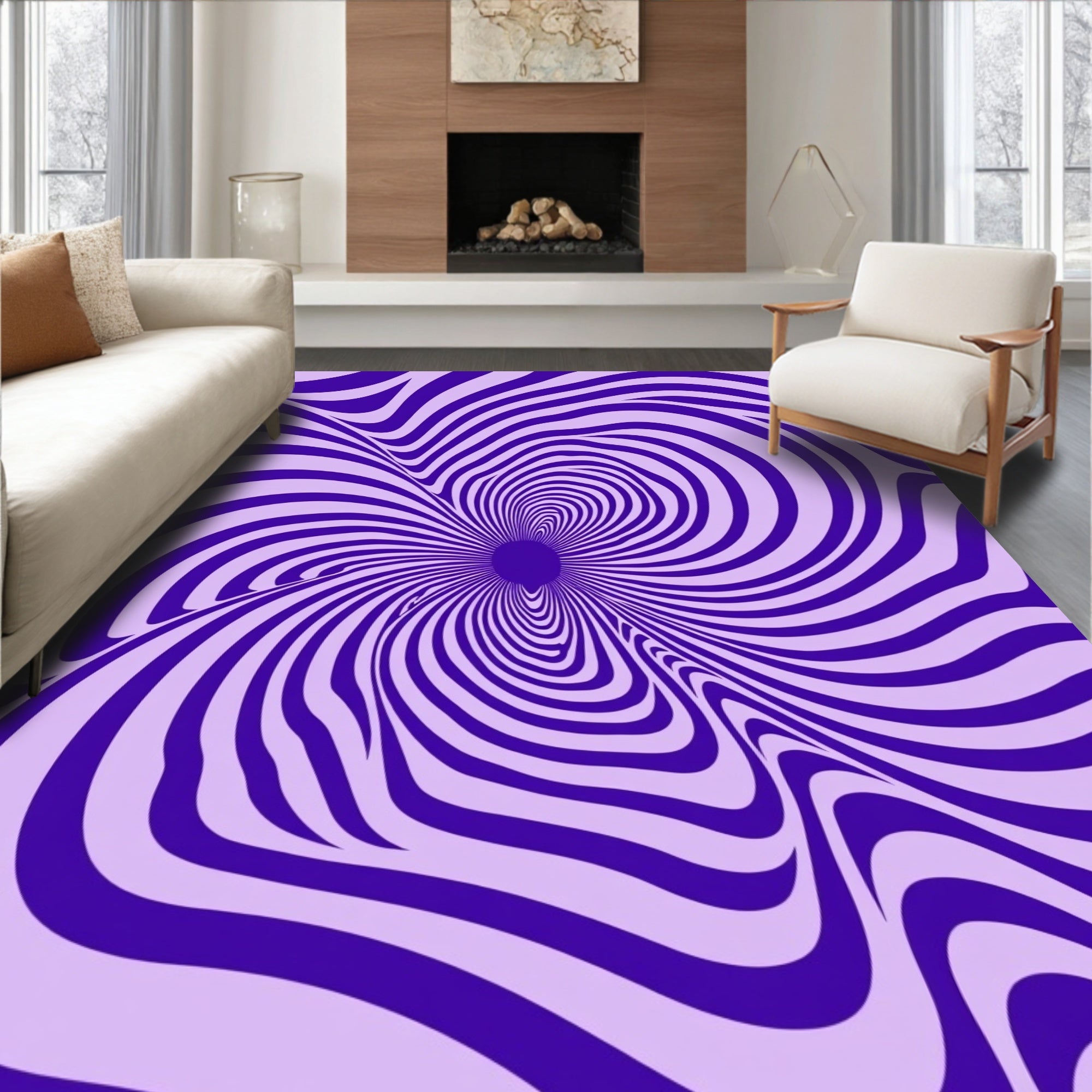 Dazzling Swirling Pattern Design Rug