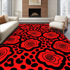 Bold Rose Leopard Pattern Rug
