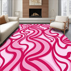Vibrant Pink Swirl Abstract Design Rug
