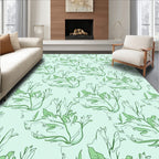 Art Nouveau Green Floral Vines Rug