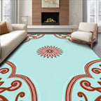 Pink Floral Medallion Pattern Rug