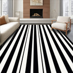 Bold Black White Stripes Rug