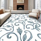 Whimsical Leafy Scrollwork Pattern Rug