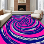 Vibrant Pink Swirl Abstract Rug