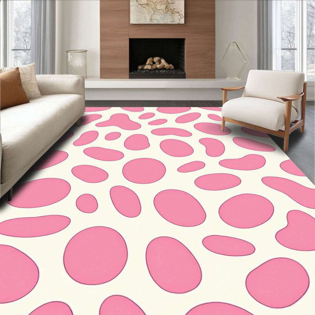 Pink Organic Shapes Pattern Rug