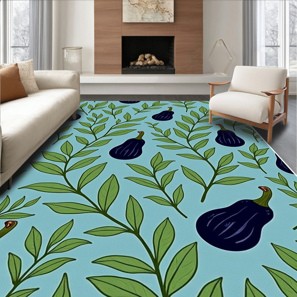 Purple Eggplant Vine Pattern Rug