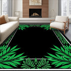 Tropical Greenery Leaf Pattern Rug