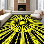 Bold Yellow Radial Design Rug