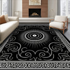 Sunburst Scrollwork Ornate Design Rug
