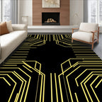 Abstract Yellow Circuit Pattern Rug