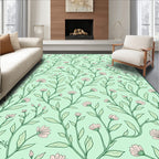 Delicate Pink Flora Vines Rug
