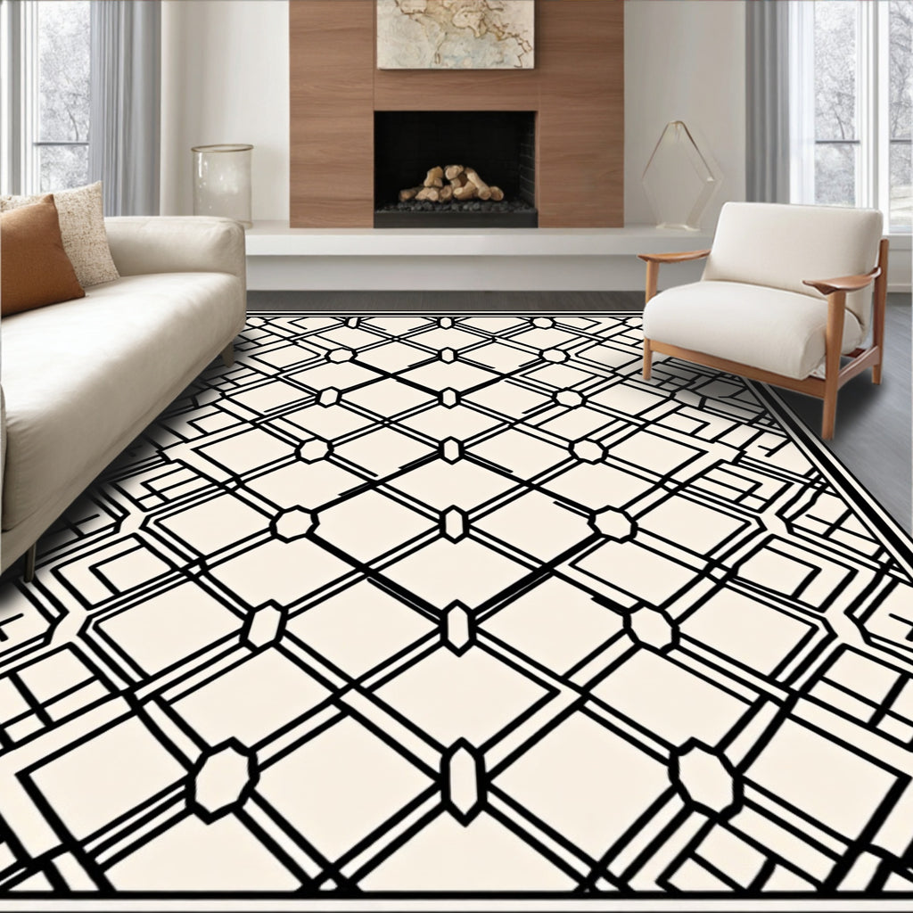 Bold Geometric Intersecting Lines Rug