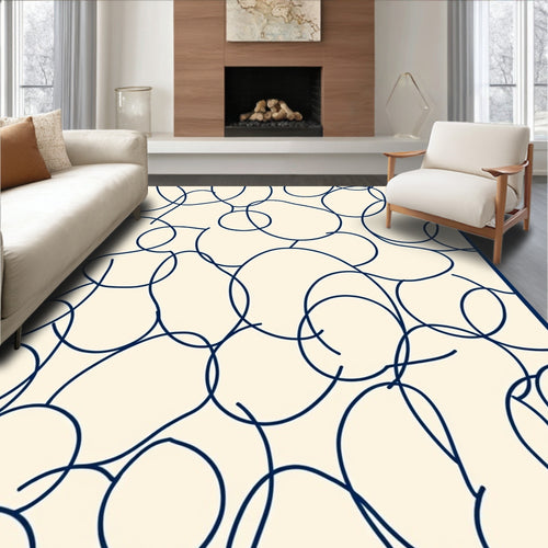 Abstract Hand-Drawn Organic Lines Rug
